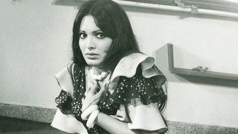 A Black and White Photo of Parveen Babi
