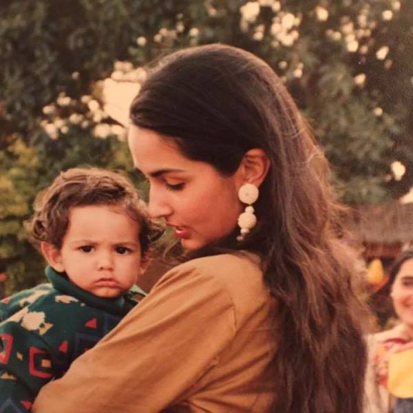 Childhood picture of Arjan Singh Dugal with mother Simar Dugal