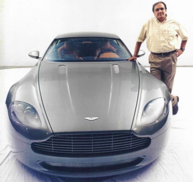 Dilip Chhabria with an Aston Martin