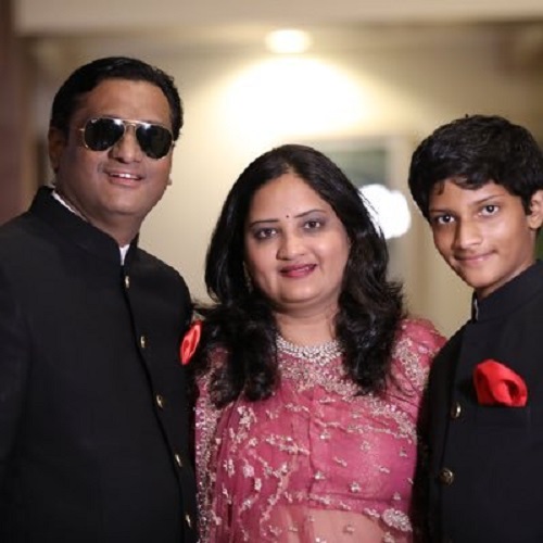 Dr Gautam Bhansali With His Wife and Son