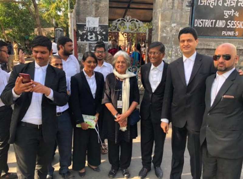Indira Jaising with her team of lawyers