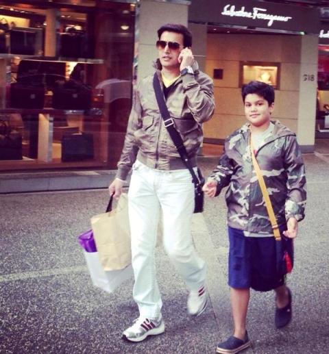 Jimmy Sheirgill with his son