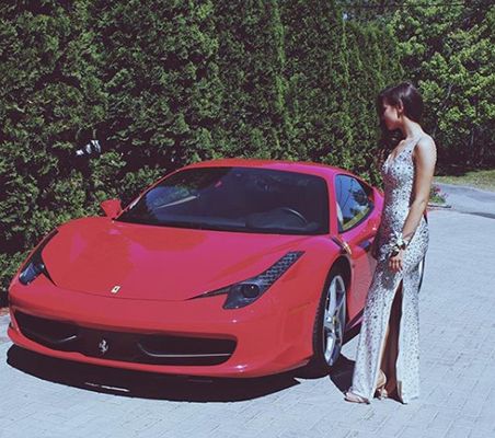 Kamilla Kowal Striking a Pose with her Ferrari