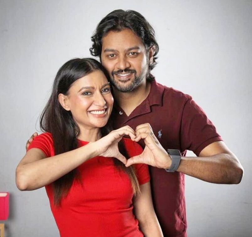 Malini Agarwal with her husband