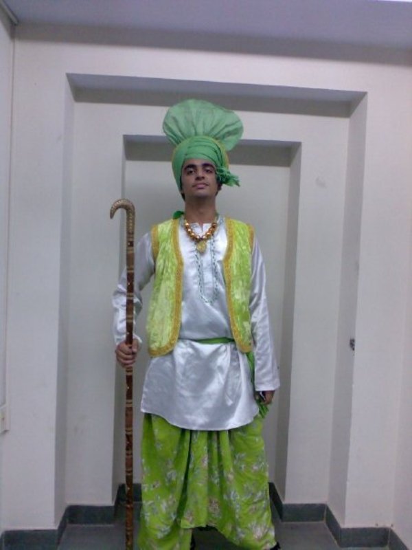 Rahul in bhangra dress