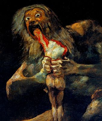Saturn Devouring his Son- One of the Black Paintings by Francisco Goya