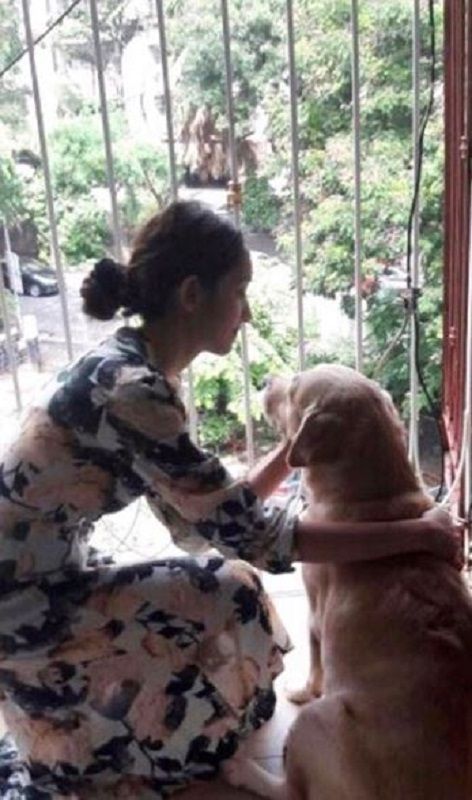 Shreya Chaudhary With Her Pet Dog