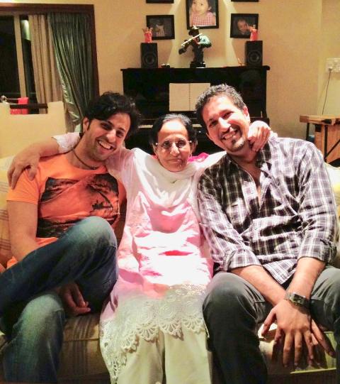 Sulaiman Merchant with his mother and brother