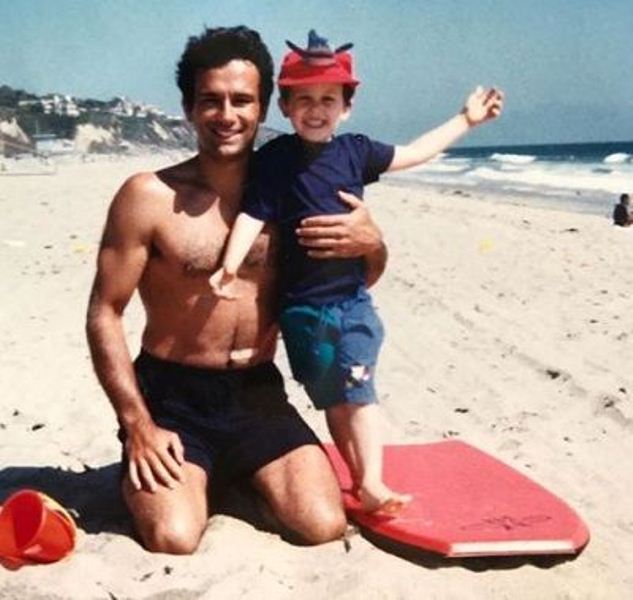 Danny Daggenhurst with his son at the beach