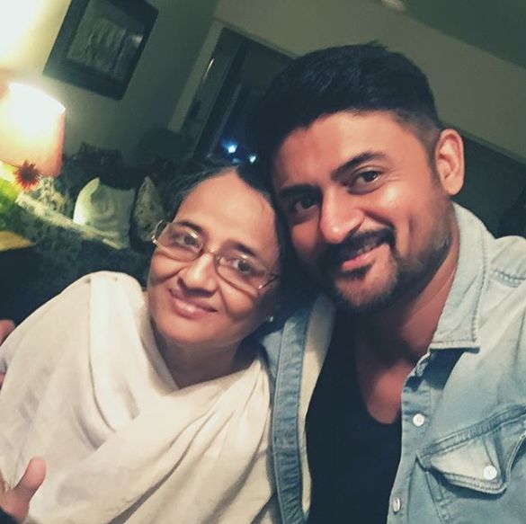 Manav Gohil with his mother