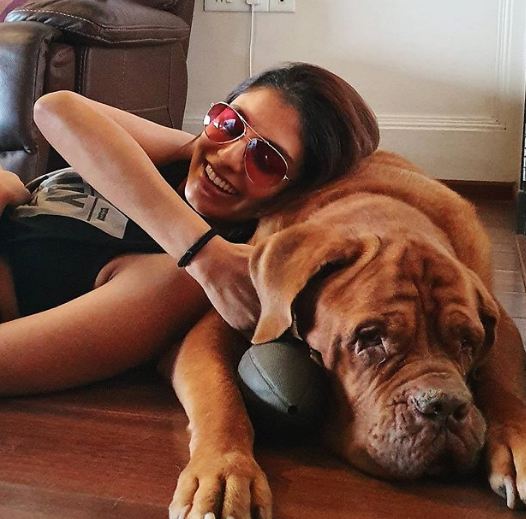 Nashpreet Kaur with her pet dog
