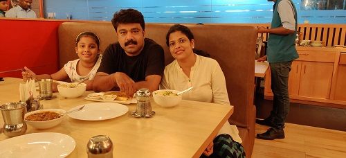 Prabeesh Chakkalakkal With His Wife and Daughter
