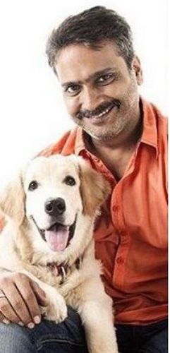 S. P. Charan With His Dog