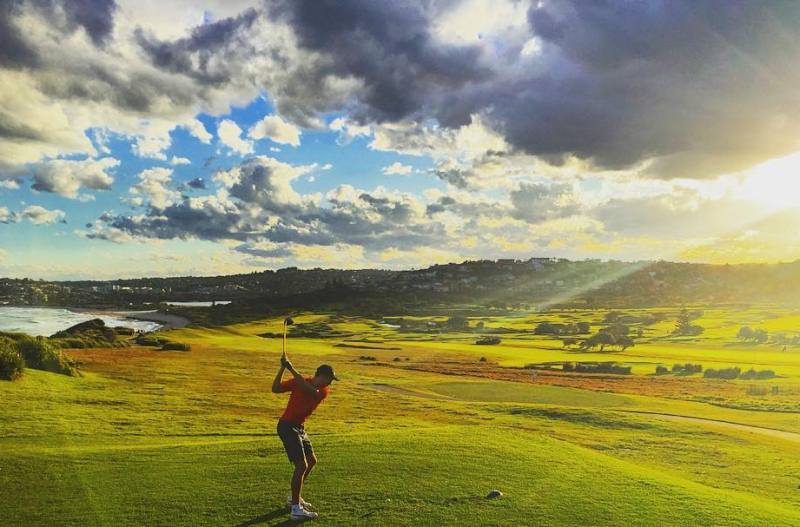 Chris Green playing golf at a golf club in Collaroy, Australia
