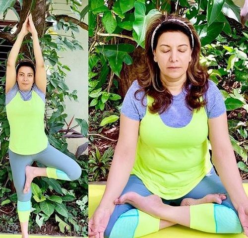 Divya Seth Practicing Yoga
