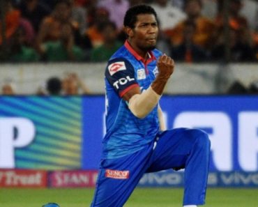 Keemo Paul celebrating after taking a wicket in IPL 2019
