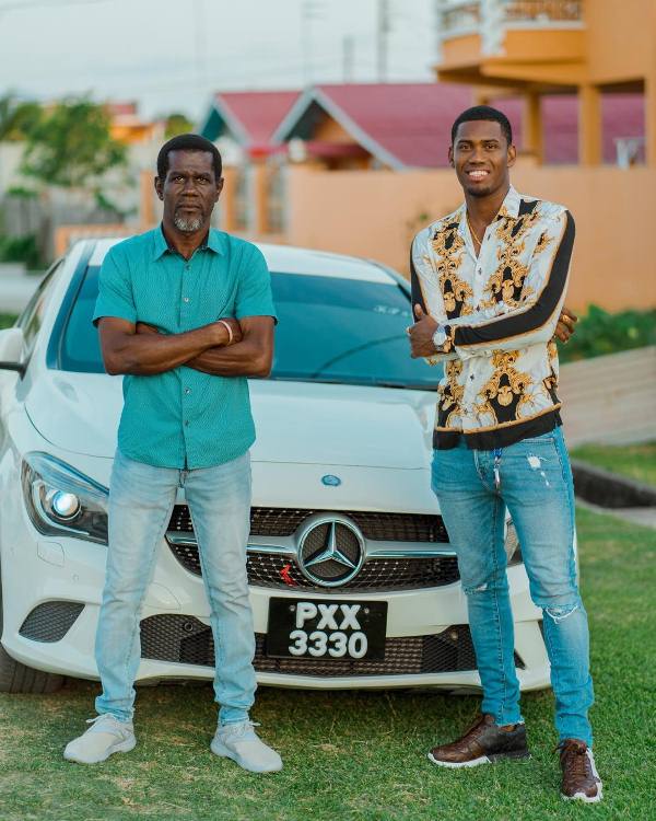 Keemo Paul with his father, David Paul with his car