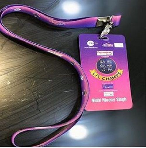 Nidhi Moony Singh's ID Card of the TV Show Sa Re Ga Ma Pa 