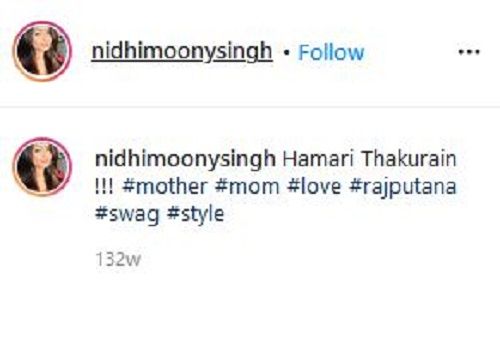 Nidhi Moony Singh's Instagram Post