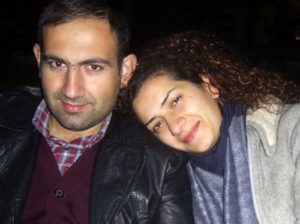 An old picture of Anna Hakobyan with her husband Nikol Pashinyan