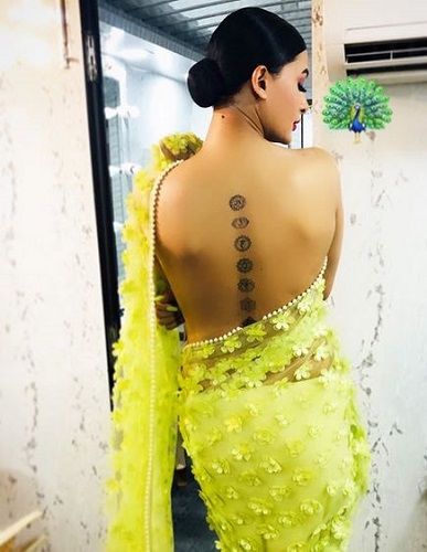 Pavitra Punia's Tattoo on Back