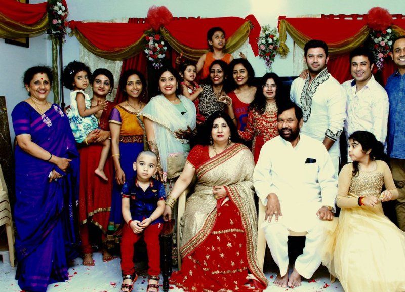 Reena Paswan and Ram Vials Paswan with their family