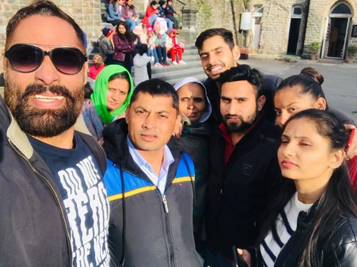 Shaji Choudhary with his family on a trip