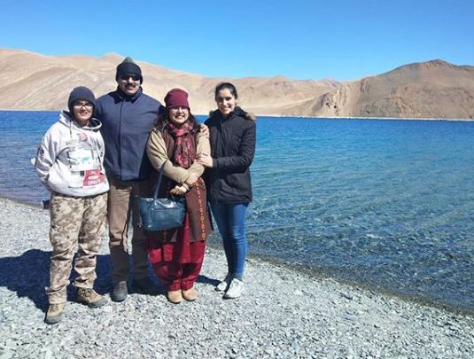 Srishti Sudhera with her family