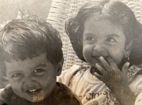 A childhood picture of Bunty Sajdeh (left) with his sister Seema Khan