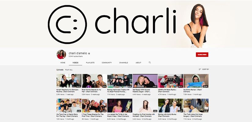 Charli D'Amelio - YouTube Channel