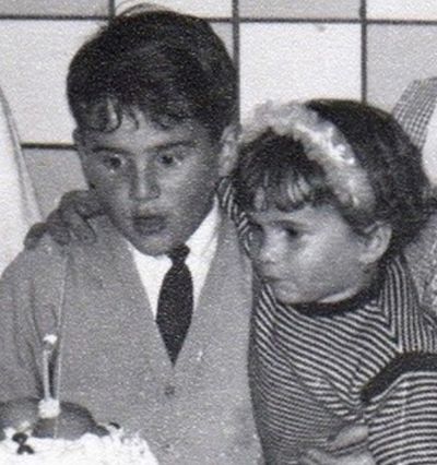 Childhood Picture of Lucia Galán with her Brother