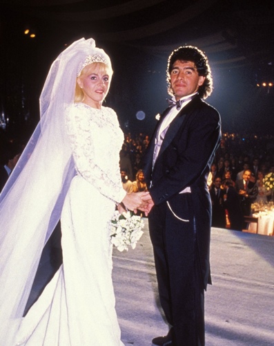 Claudia Villafañe with Diego Armando Maradona