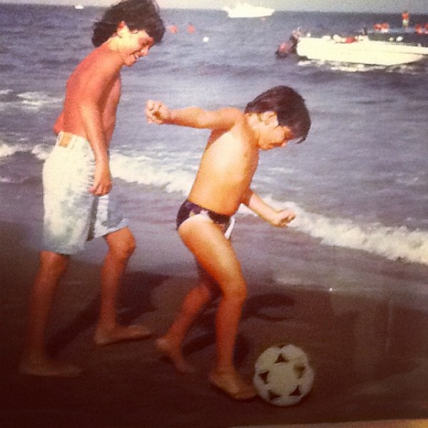 Diego Sinagra playing football with his childhood friend Giuseppe Falcao