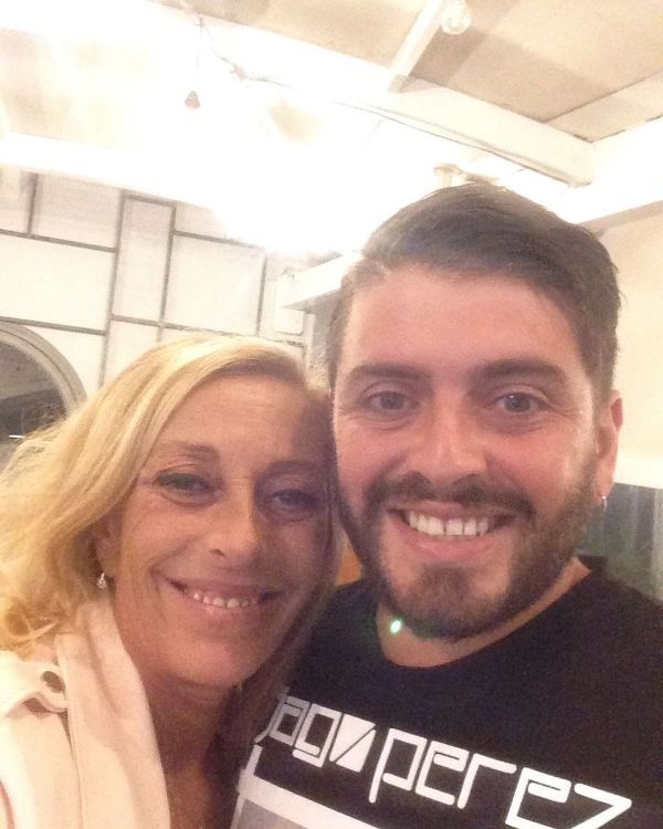 Diego Sinagra with his mother