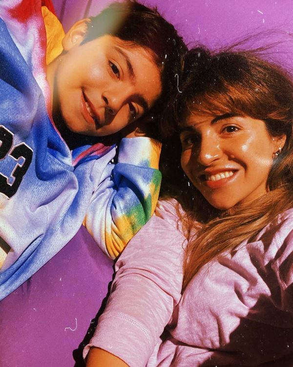 Giannina Maradona with her son Benjamín Agüero Maradona