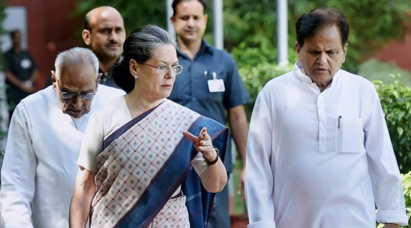INC president Sonia Gandhi with Ahmed Patel