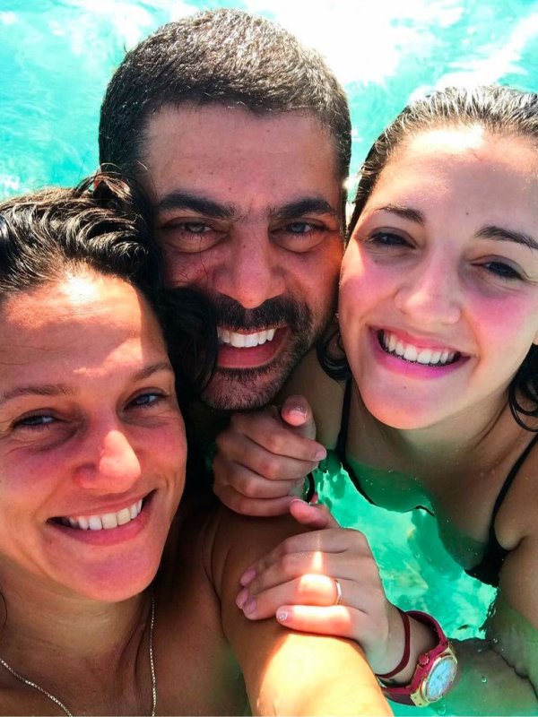 Jana Maradona with Guillermo Filmus and Valeria Sabalain