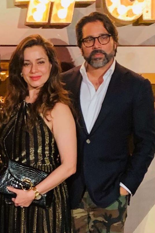 Neelam Kothari with her brother