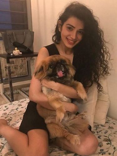 Sukirti Kandpal with her Pet Dog