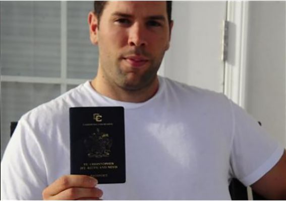 Adam Bilzerian Holding his St. Kitts and Nevis Passport