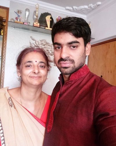 Aditya Ojha with his Mother