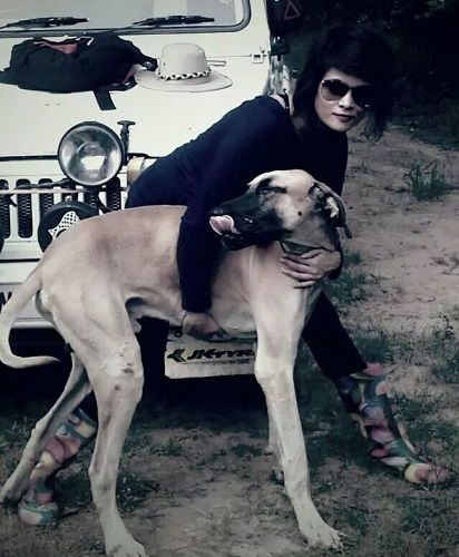 Arya Banerjee with her Pet Dog