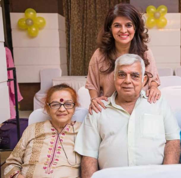Atul Khatri's parents with his sister Anjali