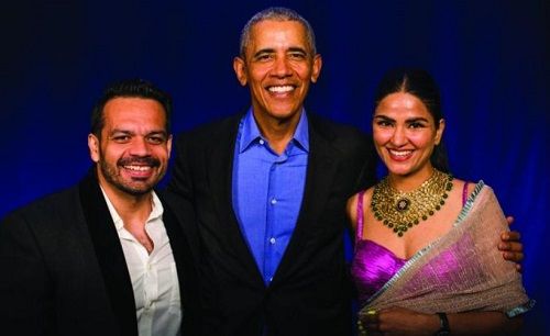 Gaurav Taneja and his Wife with Barack Obama