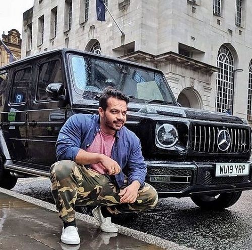Gaurav Taneja with his Mercedes Car