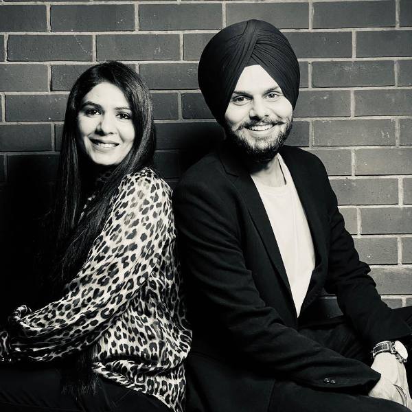 Jaspreet Singh with his wife Harneet Kaur
