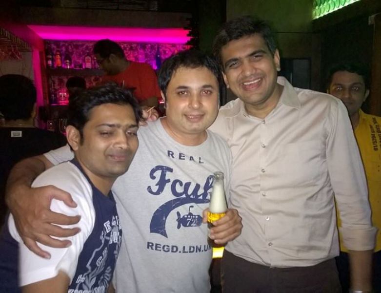 Jay Upadhyay drinking with his friends