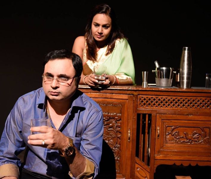 Jay Upadhyay in a play with his wife