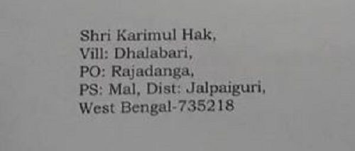 Karimul Hak's address