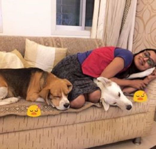 Mayuri Deshmukh with her Pet Dogs